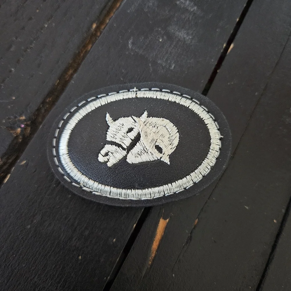 Black and White Embroidered Belt Buckle Horse Western Kids